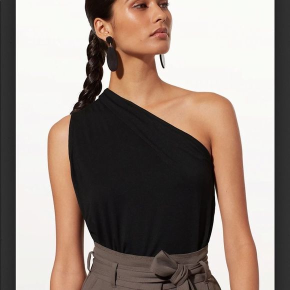 Aritzia Tops - Aritzia Babaton Taddeo One Shoulder Tank Top Dark Mauve